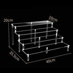 Acrylic Riser Display Shelf,3 Tier Display Stand for Amiibo Funko POP Figures,Cupcake Perfume Organizer Makeup Collection Doll
