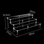 Acrylic Riser Display Shelf,3 Tier Display Stand for Amiibo Funko POP Figures,Cupcake Perfume Organizer Makeup Collection Doll