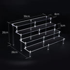 Acrylic Riser Display Shelf,3 Tier Display Stand for Amiibo Funko POP Figures,Cupcake Perfume Organizer Makeup Collection Doll