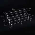 Acrylic Riser Display Shelf,3 Tier Display Stand for Amiibo Funko POP Figures,Cupcake Perfume Organizer Makeup Collection Doll