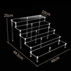 Acrylic Riser Display Shelf,3 Tier Display Stand for Amiibo Funko POP Figures,Cupcake Perfume Organizer Makeup Collection Doll