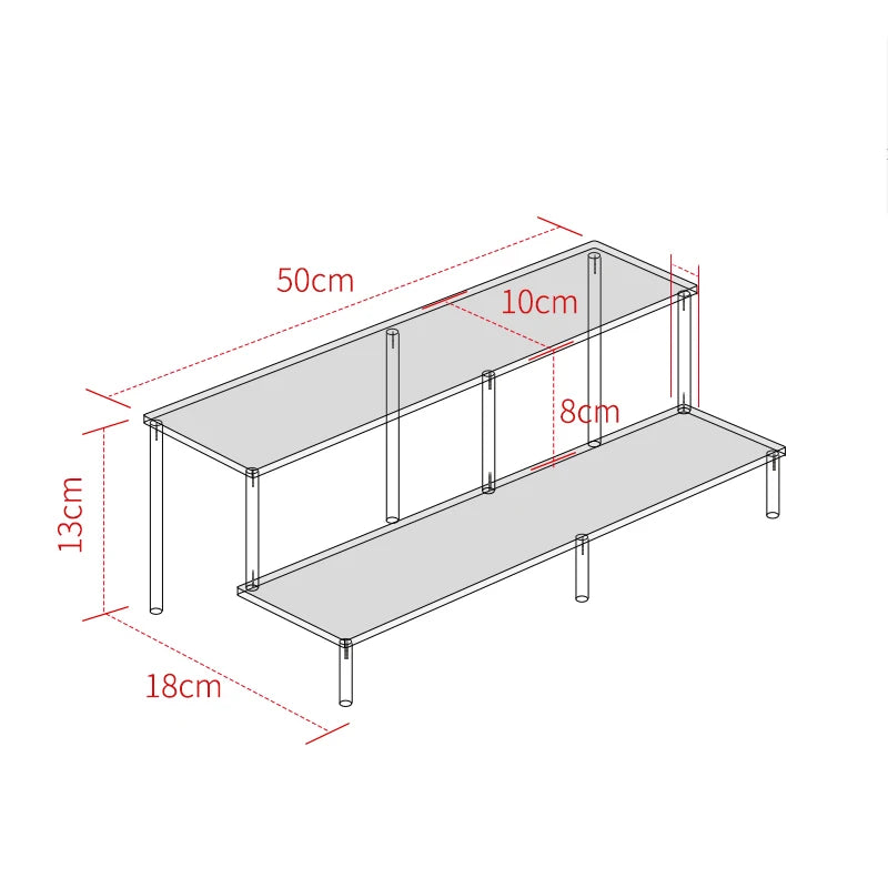 Acrylic Riser Display Shelf,3 Tier Display Stand for Amiibo Funko POP Figures,Cupcake Perfume Organizer Makeup Collection Doll