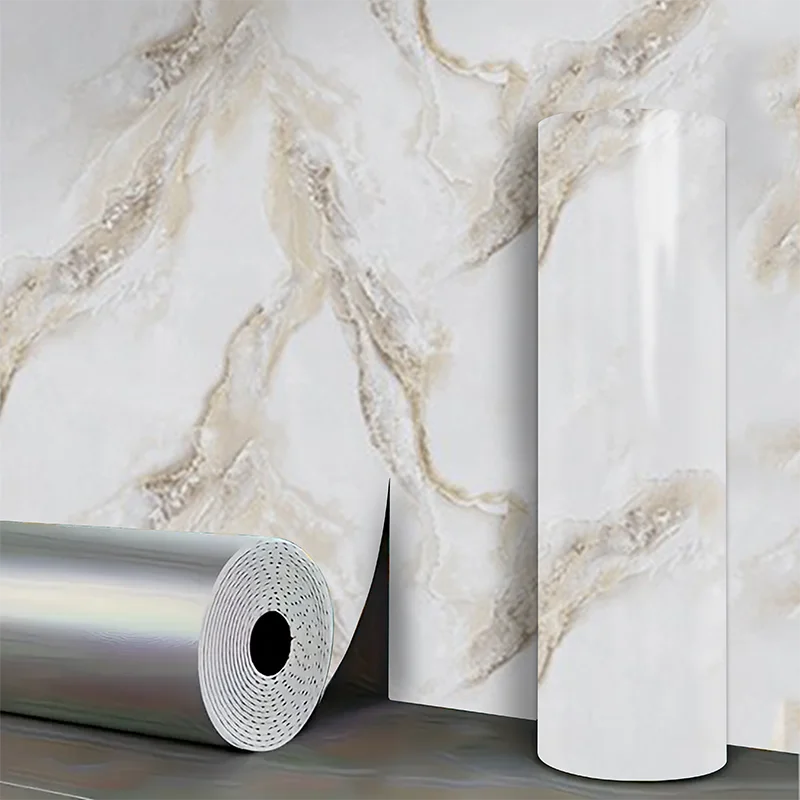 40cm Decorative Waterproof Moisture Proof Anti Fouling Self Adhesive Wallpaper for Bathroom Kitchen Living Room Background Wall