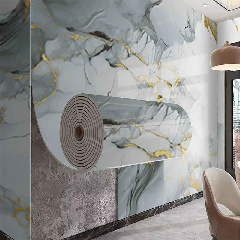 40cm Decorative Waterproof Moisture Proof Anti Fouling Self Adhesive Wallpaper for Bathroom Kitchen Living Room Background Wall