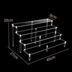 Acrylic Riser Display Shelf,3 Tier Display Stand for Amiibo Funko POP Figures,Cupcake Perfume Organizer Makeup Collection Doll