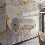 40cm Decorative Waterproof Moisture Proof Anti Fouling Self Adhesive Wallpaper for Bathroom Kitchen Living Room Background Wall