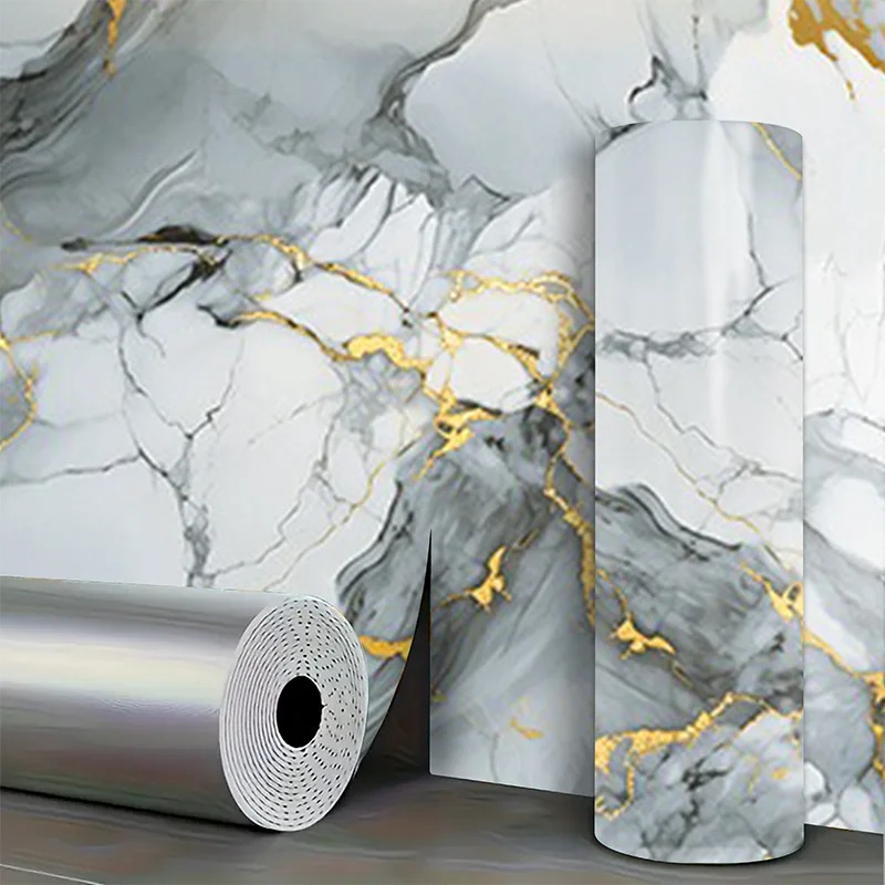 40cm Decorative Waterproof Moisture Proof Anti Fouling Self Adhesive Wallpaper for Bathroom Kitchen Living Room Background Wall