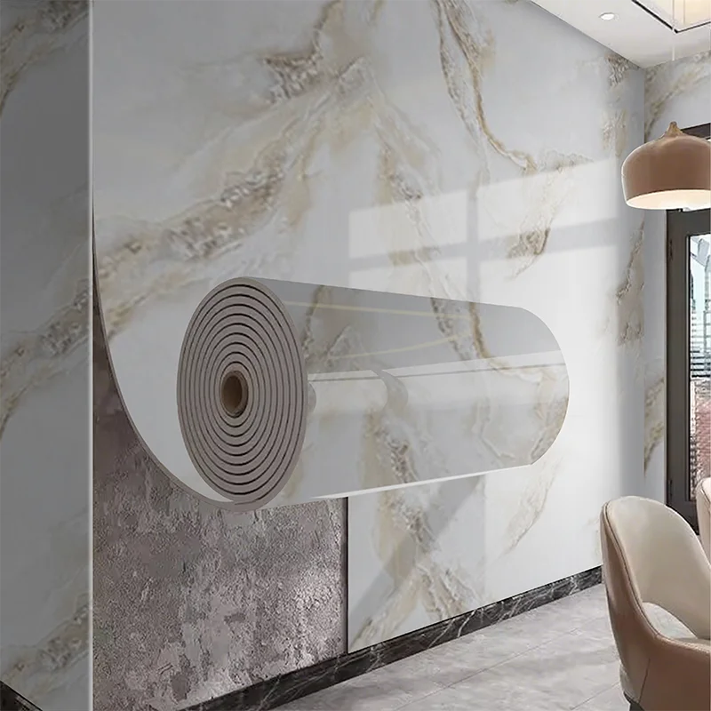 40cm Decorative Waterproof Moisture Proof Anti Fouling Self Adhesive Wallpaper for Bathroom Kitchen Living Room Background Wall