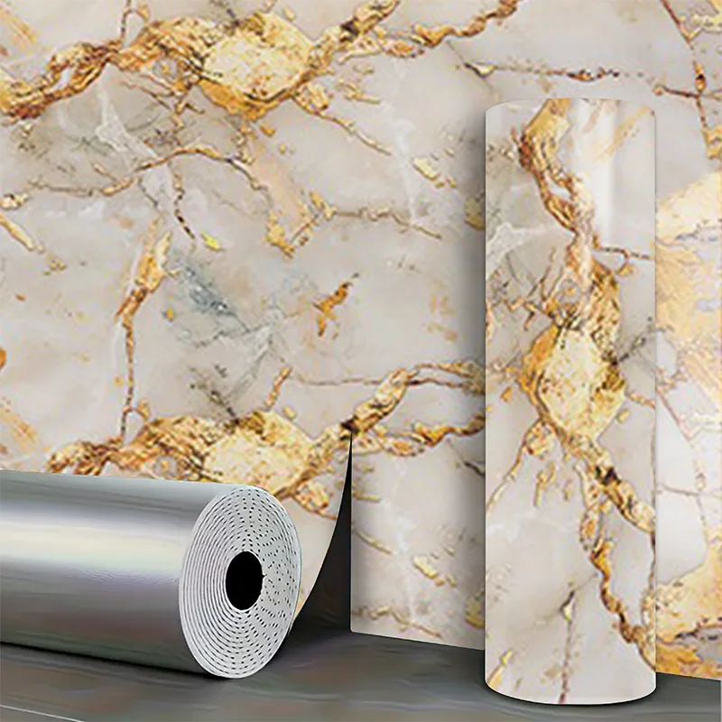 40cm Decorative Waterproof Moisture Proof Anti Fouling Self Adhesive Wallpaper for Bathroom Kitchen Living Room Background Wall