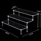 1-5 Tier Acrylic Display Stand,Clear Display Riser Rack for Cupcake,Perfume Doll Décor and Organizer Amiibo Funko POP Figures