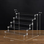 1-5 Tier Acrylic Display Stand,Clear Display Riser Rack for Cupcake,Perfume Doll Décor and Organizer Amiibo Funko POP Figures
