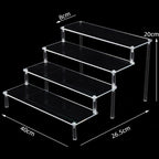 1-5 Tier Acrylic Display Stand,Clear Display Riser Rack for Cupcake,Perfume Doll Décor and Organizer Amiibo Funko POP Figures