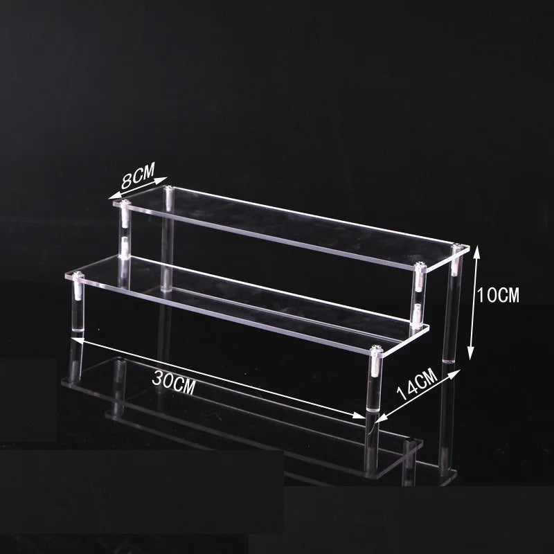 1-5 Tier Acrylic Display Stand,Clear Display Riser Rack for Cupcake,Perfume Doll Décor and Organizer Amiibo Funko POP Figures