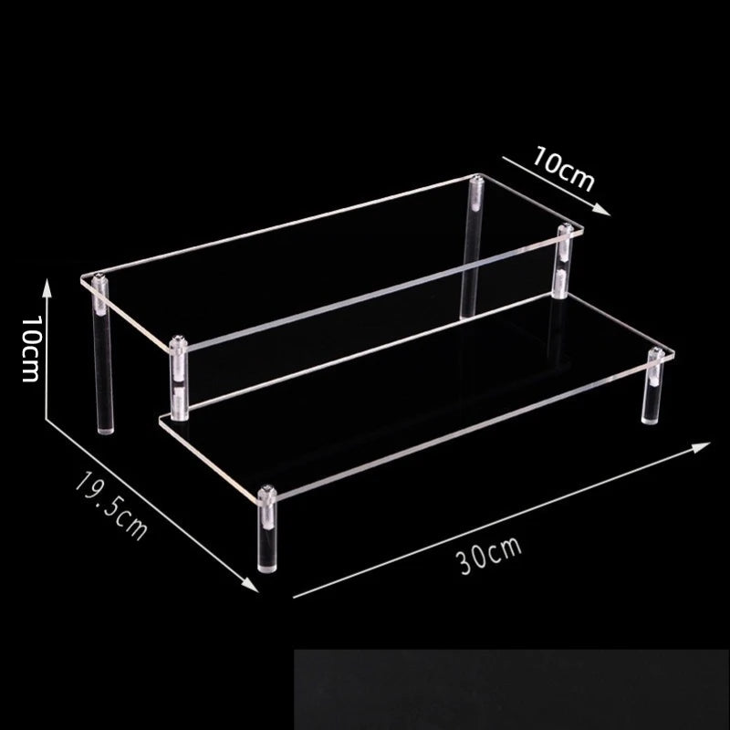 1-5 Tier Acrylic Display Stand,Clear Display Riser Rack for Cupcake,Perfume Doll Décor and Organizer Amiibo Funko POP Figures