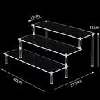 1-5 Tier Acrylic Display Stand,Clear Display Riser Rack for Cupcake,Perfume Doll Décor and Organizer Amiibo Funko POP Figures