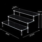 1-5 Tier Acrylic Display Stand,Clear Display Riser Rack for Cupcake,Perfume Doll Décor and Organizer Amiibo Funko POP Figures