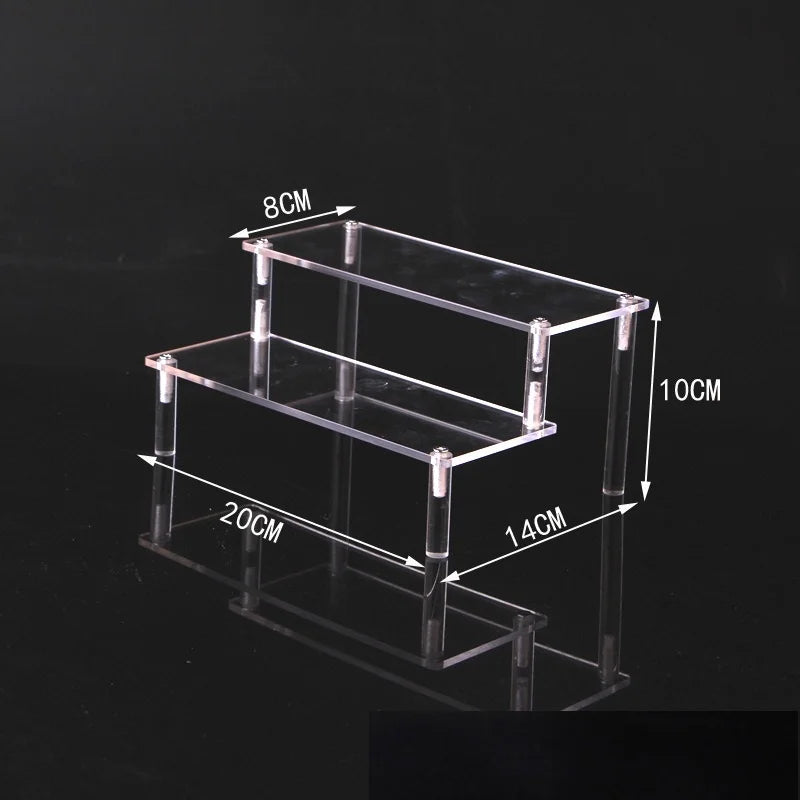 1-5 Tier Acrylic Display Stand,Clear Display Riser Rack for Cupcake,Perfume Doll Décor and Organizer Amiibo Funko POP Figures