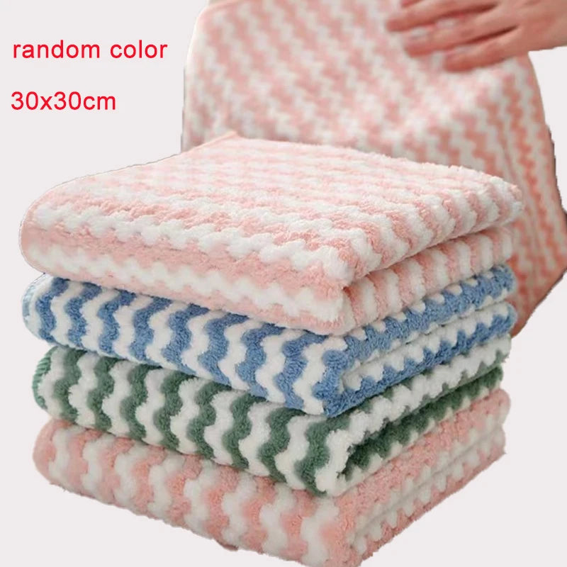 5/10pcs Microfiber Kitchen Dish Cloth Super Absorbent Cleaning Cloth Non-Stick Oil Wipe Rags Household Cleaning Towels Tools