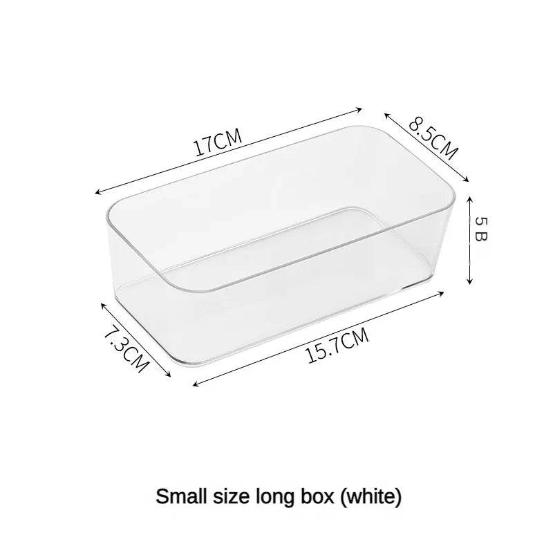 1-4PCS Desk Drawer Organizers Set Makeup Organizer Plastic Makeup Storage Clear Transparent Storage Box for Office Bathroom