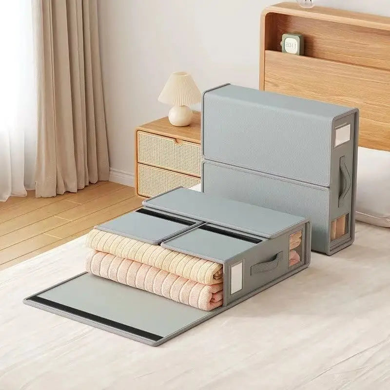 New Solid Color Simple Non-woven Fabric Bed Sheet Storage Box Fabric Bed Sheet Storage Wardrobe Bedroom Duvet Cover Storage Box