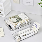 1-4PCS Desk Drawer Organizers Set Makeup Organizer Plastic Makeup Storage Clear Transparent Storage Box for Office Bathroom