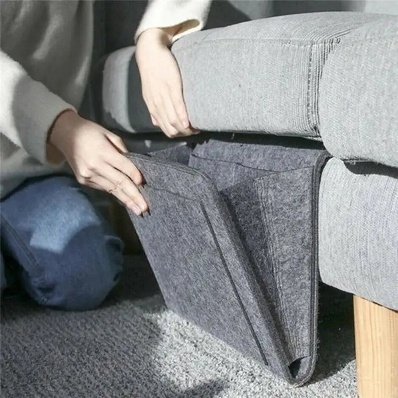 Felt Bedside Hanging Storage Bag Mobile Phone Remote Control Tissue Storage Bag Bedside Book Storage Hanging Bag Household Items