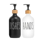 Black Dish Soap Dispenser Set for Kitchen Sink Hands Soap and Dishes Detergent Storage Bottle Refillable Bottles