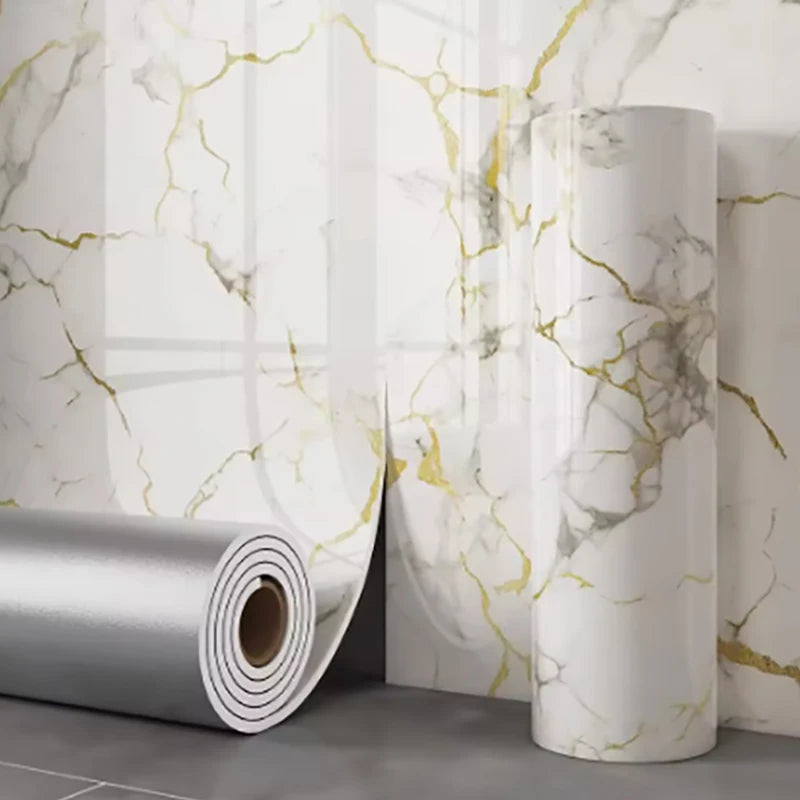 1 roll marble thick foam imitation ceramic tile self-adhesive wallpaper bedroom wallpaper bathroom waterproof wall sticker