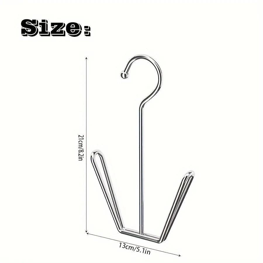 Stainless Steel Shoe Rack Hanger, Metal Hanging Shoe Organizer, Space Saving Drying Rack With Hook For Closet Rod, Silver