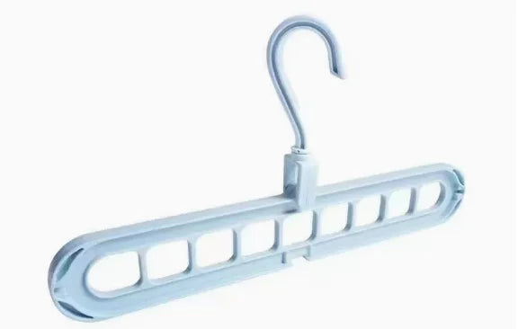 3-piece foldable 9-hole clothes hanger - Space-saving wardrobe organizer with multi-functional hooks