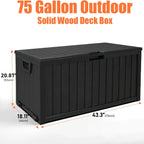 35 Gallon Large Outdoor Resin Storage Box With Lockable Lid - Heavy-Duty Deck Box For Patio Furniture Cushions, Pool Accessories