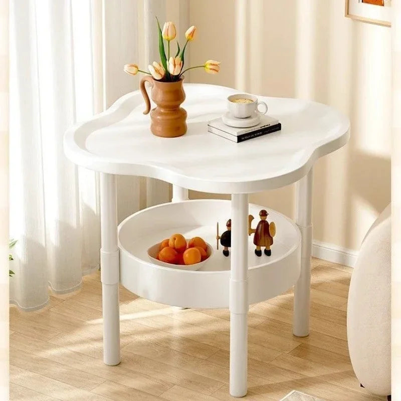 1pcs Four-Leaf Clover Sofa Side Several Bedroom Small Table Living Room Storage Table Creative Balcony Double Layer Coffee Table