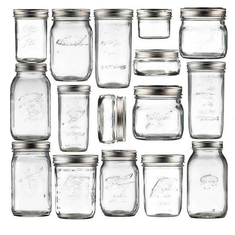 1PC Mason Jars with Lids, Wide Mouth Glass Jars for Canning, Centerpieces, Pickling, Storage, Food Meal Prep, Salad, Jam