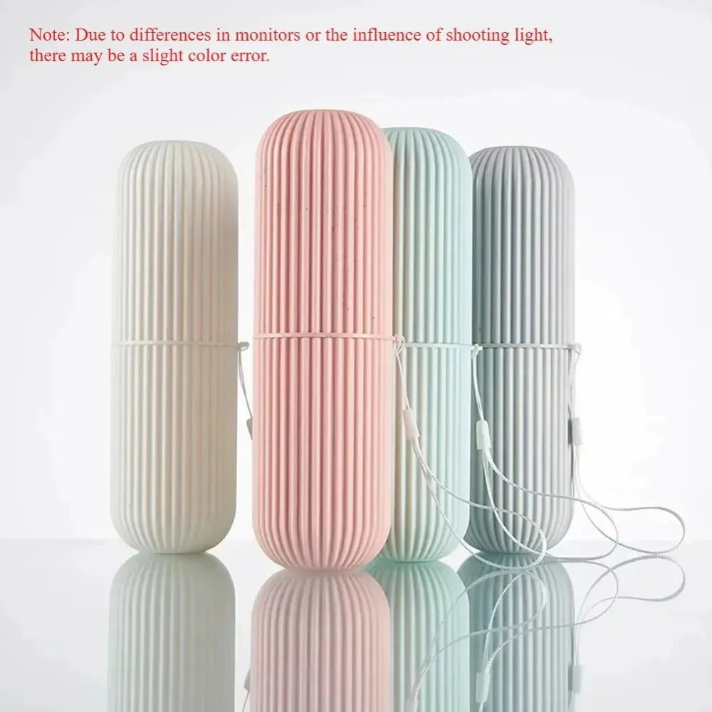 kkjoy Portable Toothbrush Holder with Toothpaste Storage – Travel Bathroom Cup Case Organizer for Toiletries On-the-Go