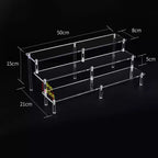 Acrylic Riser Display Shelf,3 Tier Display Stand for Amiibo Funko POP Figures,Cupcake Perfume Organizer Makeup Collection Doll