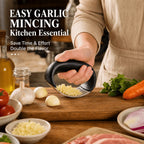 Stainless Steel Garlic Press, Curved Rocking Garlic Mincer Kitchen Gadget