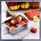 304 Stainless Steel 1200/2400ml Lunch Box Bento Box Metal Food Storage Container with Locking Clasp Suitable for Work and School
