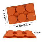 6 Holes Round Silicone Mold Cake Pastry Baking Molds Jelly Pudding Soap Form Ice Cake Decoration Tool Disc Bread Biscuit Mould