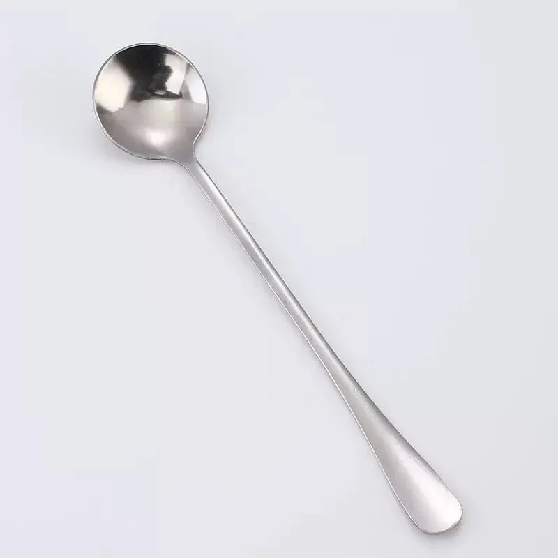 5Pcs  Coffee Spoons Stainless Steel SpoonsStainless Steel Spoons for Ice Cream, Long Handle Stirring Spoons, Kitchen Utensils