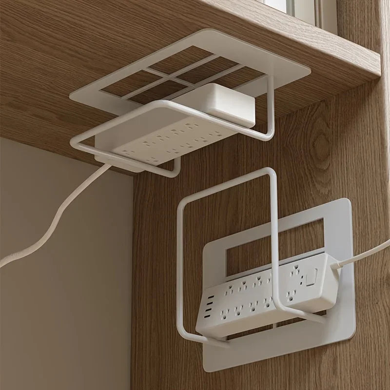 1pc Wall Mount Router Shelf - Iron Holder Multi-Use Home Office Bedside Shelf for WiFi Router Box Storage Easy-Install No-Drill
