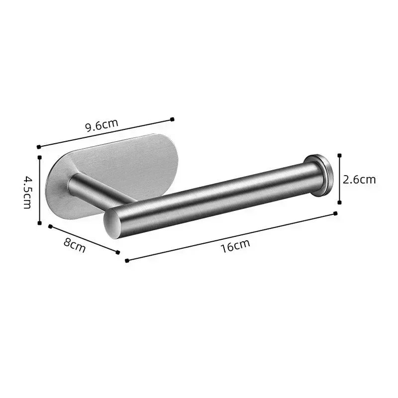 Adhesive Paper Towel Holder Toilet Roll Paper Holder Bathroom Punch-Free Roll Paper Holder Stainless Steel Black Gold Roll Rack