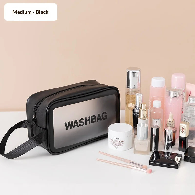 Homefish Transparent PVC Cosmetic Bag Large Capacity Dust-proof Portable Makeup Storage Bag Travel Wash Organizer