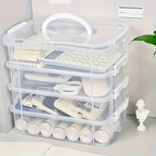 4-layer Transparent Plastic Storage Box Cover Partitioned Drawer Storage Box Building Block Storage Box Portable Storage Box