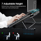 Coolcold 15.6-17.3inch Laptop Cooling Pad with 6 Quiet Fans,7 Height Wind Speed Adjustable,Laptop Cooer with Mobile Phone Holder