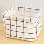 1pc Cotton Linen Fabric Waterproof Desktop Sundries Basket Storage Box Cosmetic Toy Organizer Underwear Socks Clothes Storagebag