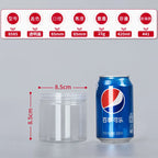1PC Plastic Packing Bottle PET Clear Empty Seal Bottle Circular Bucket Storage Biscuit Jar Food Grade Sealed Cans Tank Container