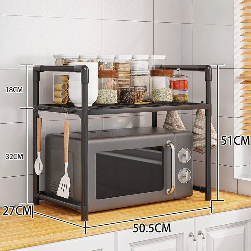 Adjustable Microwave Shelf – Multi-Purpose Kitchen Storage Rack