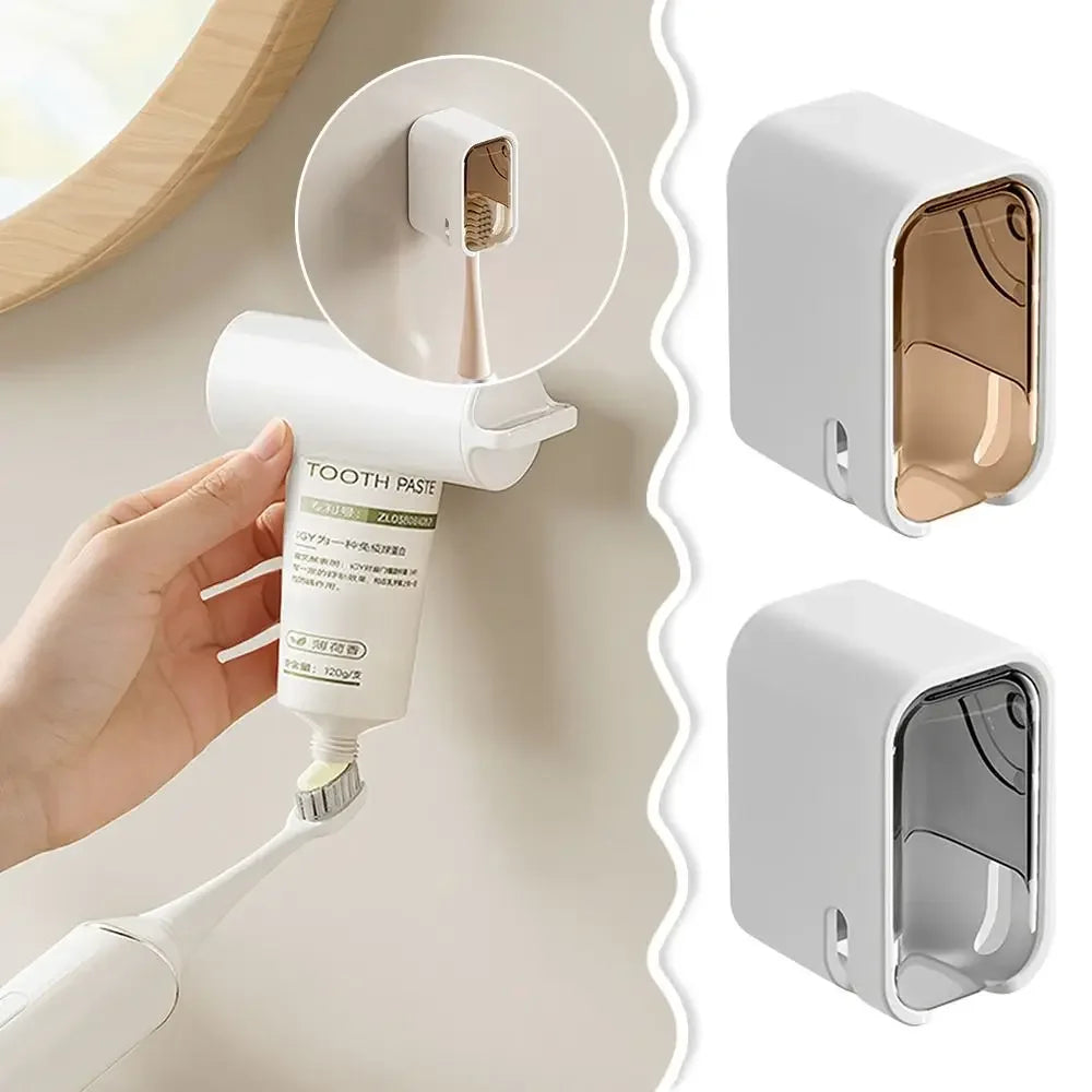 Portable Dustproof Toothbrush Holder Flip-top Wall Mounted Toothbrush Rack Toothbrush Storage Box