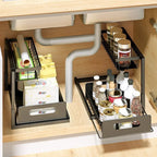 2-story Kitchen Sink Storage Containers, Push-pull Cabinet Organizer, Kitchen And Bathroom Organizers And Storage