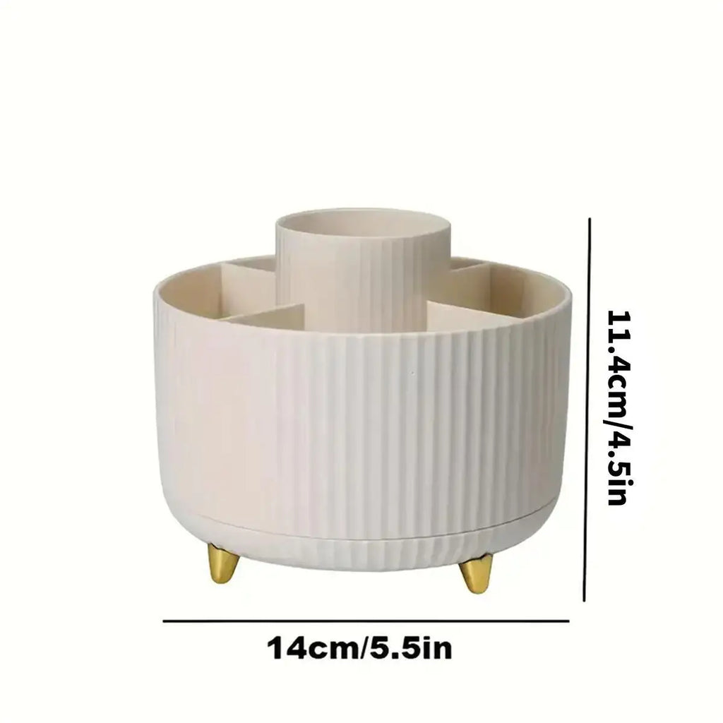 360° Rotating Makeup Organizer with 5 Compartments